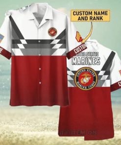 U.S. Marine Corps Custom Name And Rank Trending Hawaiian Shirt