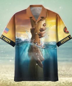 U.S. Marine Corps Jesus Is My Savior Veterans Are My Brothers Custom Name Hawaiian Shirt