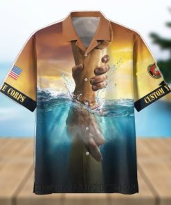 U.S. Marine Corps Jesus Is My Savior Veterans Are My Brothers Custom Name Hawaiian Shirt