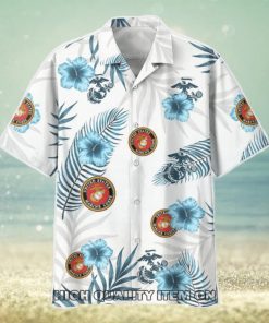 U.S. Marine Corps Tropical Floral Summer Hawaiian Shirt