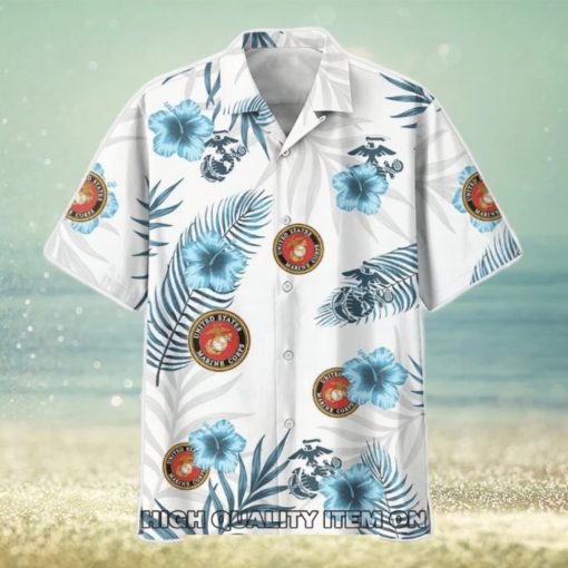 U.S. Marine Corps Tropical Floral Summer Hawaiian Shirt