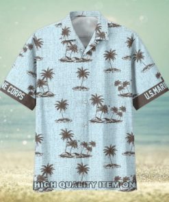 U.S. Marine Corps Tropical Island All Over Prints Hawaiian Shirt