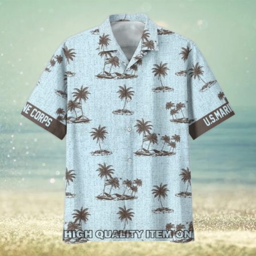 U.S. Marine Corps Tropical Island All Over Prints Hawaiian Shirt