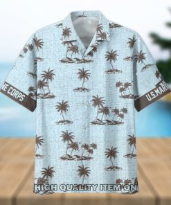 U.S. Marine Corps Tropical Island All Over Prints Hawaiian Shirt