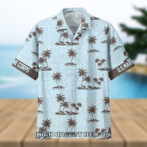 U.S. Marine Corps Tropical Island All Over Prints Hawaiian Shirt