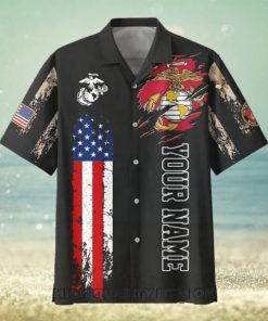 U.S. Marine Corps Veterans Red White And Blue Custom Hawaiian Shirt