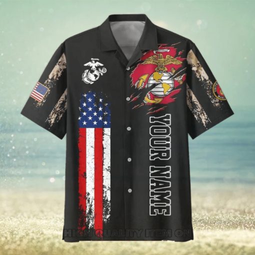 U.S. Marine Corps Veterans Red White And Blue Custom Hawaiian Shirt