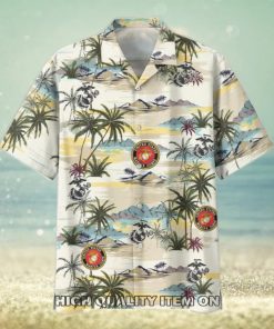 U.S. Marine Corps Veterans Tropical Island Hawaiian Shirt