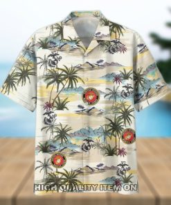 U.S. Marine Corps Veterans Tropical Island Hawaiian Shirt