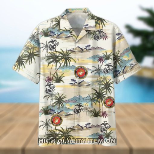 U.S. Marine Corps Veterans Tropical Island Hawaiian Shirt