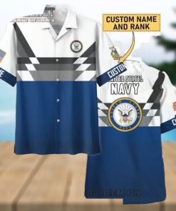 U.S. Navy Custom Name And Rank Trending Hawaiian Shirt