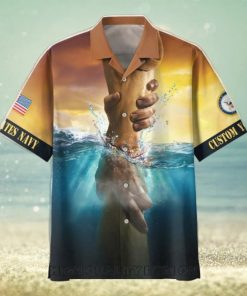 U.S. Navy Jesus Is My Savior Veterans Are My Brothers Custom Name Hawaiian Shirt