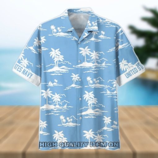 U.S. Navy Ocean Blue Short Sleeve Hawaiian Shirt