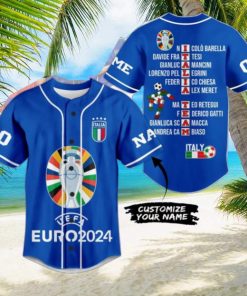 UEFA Euro 2024 Italia Team Custom Baseball Jersey