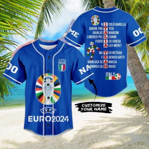 UEFA Euro 2024 Italia Team Custom Baseball Jersey