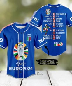 UEFA Euro 2024 Italia Team Custom Baseball Jersey