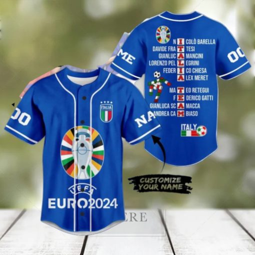 UEFA Euro 2024 Italia Team Custom Baseball Jersey