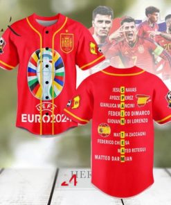 UEFA Euro 2024 Spain Team Custom Baseball Jersey