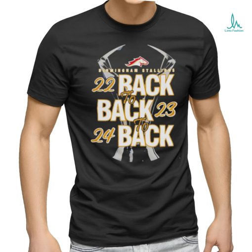 UFL Birmingham Stallions Back To Back To Back 2022 2023 2024 Champions Shirt