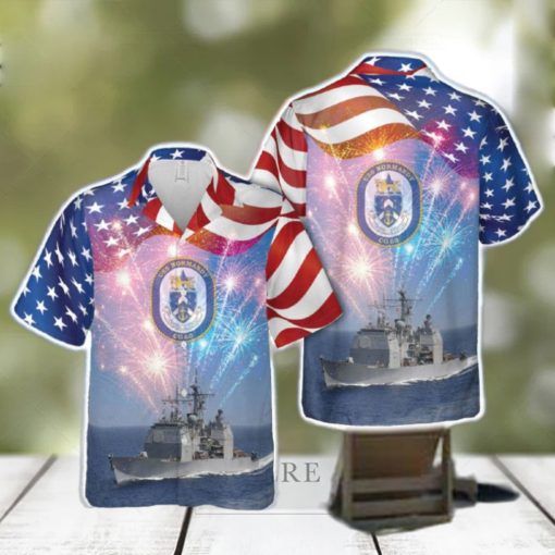 US Navy USS Normandy (CG 60) 4th Of July Hawaiian Shirt