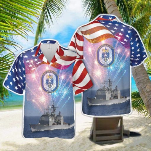 US Navy USS Normandy (CG 60) 4th Of July Hawaiian Shirt