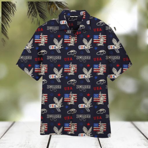 US Police Flag Aloha Hawaiian Shirts For Men For Women