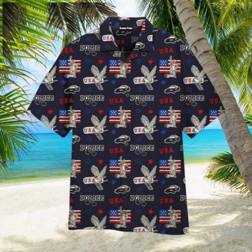 US Police Flag Aloha Hawaiian Shirts For Men For Women