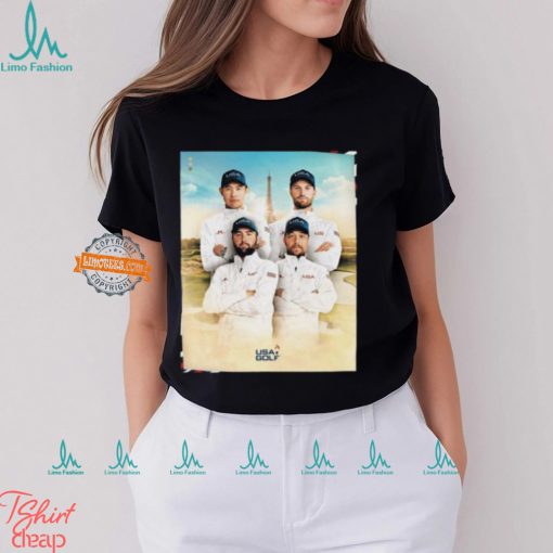 USA Golf The Four For Paris Olympics Scottie Scheffler Xander Schauffele Wyndham Clark And Collin Morikawa Classic T Shirt