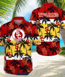 USC Trojans America Sunset Coconut Silhouette Hawaiian Shirt