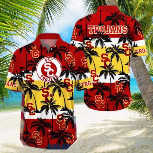 USC Trojans America Sunset Coconut Silhouette Hawaiian Shirt