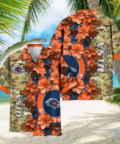 UTSA Roadrunners Custom Name Personalized Camo Flower Pattern Hawaiian Shirt