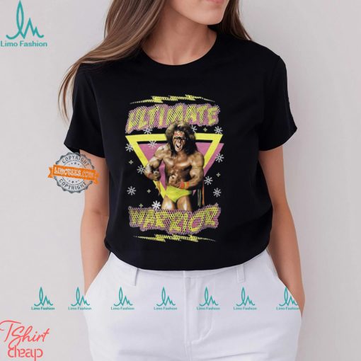 Ultimate Warrior Christmas WWE Mens Black T shirt