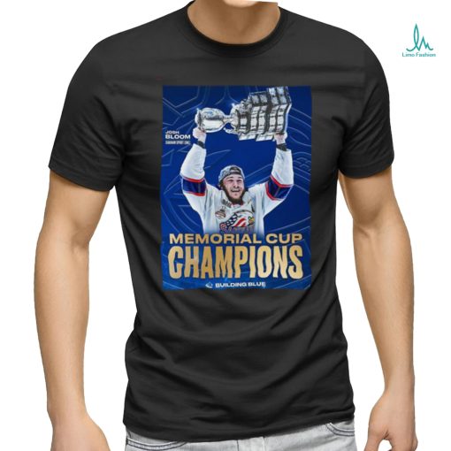 Vancouver Canucks Give It Up For Josh Bloom Scoring The Game Winning Goal Bloom Helped The Saginaw Spirit Win The 2024 Memorial Cup Building Blue Poster Shirt