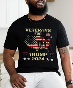 Veterans For Trump 2024 American Flag Election Dad Grandpa T Shirt