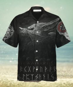 Viking Fenrir Wolf Aloha Hawaiian Shirt