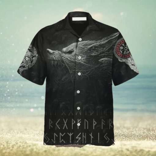 Viking Fenrir Wolf Aloha Hawaiian Shirt