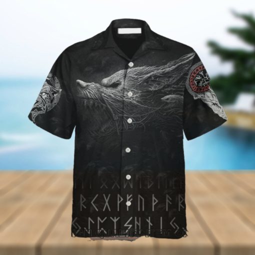 Viking Fenrir Wolf Aloha Hawaiian Shirt