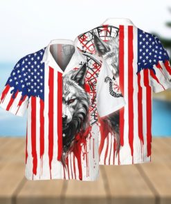 Viking Fenrir’s Fury Patriotic Valor Summer Hawaiian Shirt