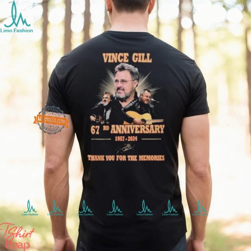 Vince Gill 67rd Anniversary 1957 2024 Thank You For The Memories signatures T Shirt