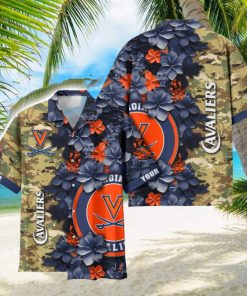 Virginia Cavaliers Custom Name Personalized Camo Flower Pattern Hawaiian Shirt