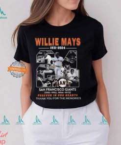 Willie Mays 1931 2024 San Francisco Giants Forever In Our Hearts Thank You For The Memories T Shirt