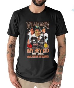 Willie Mays 24 Say Hey Kid 1931 2024 Thank You For The Memories T Shirt