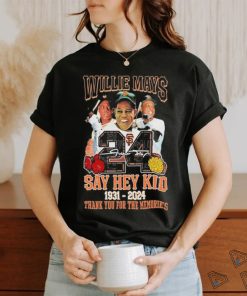 Willie Mays 24 Say Hey Kid 1931 2024 Thank You For The Memories T Shirt