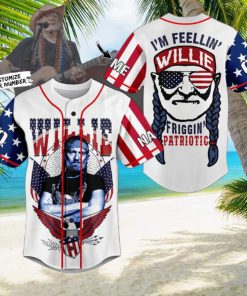 Willie Nelson I’m Feeling Willie Patriotic Personalized Baseball Jersey