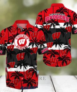 Wisconsin Badgers America Sunset Coconut Silhouette Hawaiian Shirt