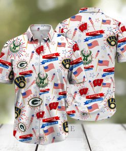 Wisconsin Sports Happy 4th Of July Hawaiian Shirt, Wisconsin Sports Hawaiian Shirt