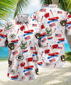 Wisconsin Sports Happy 4th Of July Hawaiian Shirt, Wisconsin Sports Hawaiian Shirt