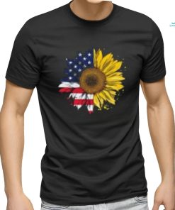 Women American Flag Sunflower Shirt 4th July Graphic Plus Size T Shirt