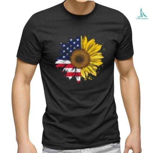 Women American Flag Sunflower Shirt 4th July Graphic Plus Size T Shirt