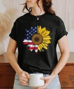 Women American Flag Sunflower Shirt 4th July Graphic Plus Size T Shirt